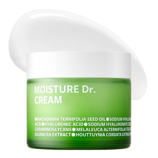 ISOI Moisture Dr. Soothing Cream – Tiefenfeuchtigkeit mit Hyaluronsäure, leichte koreanische Feuchtigkeitscreme für fettige & empfindliche Haut (70 ml)