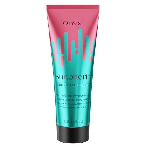Onyx Sunphoria Bräunungsbeschleuniger ohne Bronzer für die Sonnenbank | Melanin-Booster für tiefere Bräune | Fleckenfreie, nicht klebrige Formel mit pflegenden Ölen für geschmeidige Haut