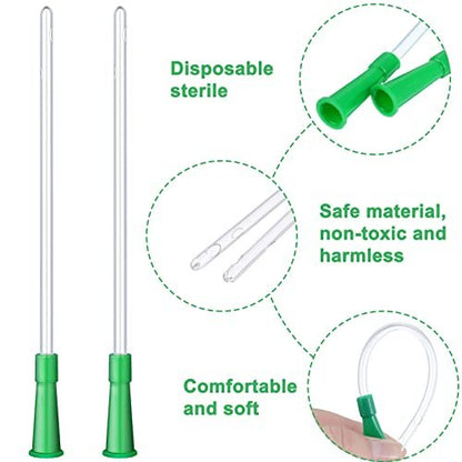 Nuanchu PVC Ersatzschläuche-Set – Klare Schläuche mit flexiblem abgerundetem Ende für sanftes Einführen (12 FR, 30 Stück)