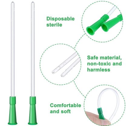 Nuanchu PVC Ersatzschläuche-Set – Klare Schläuche mit flexiblem abgerundetem Ende für sanftes Einführen (12 FR, 30 Stück)