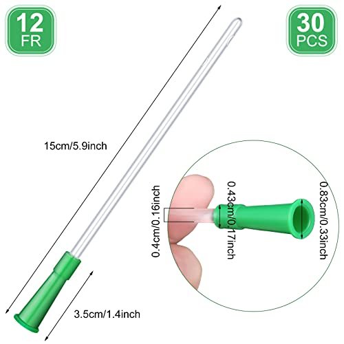 Nuanchu PVC Ersatzschläuche-Set – Klare Schläuche mit flexiblem abgerundetem Ende für sanftes Einführen (12 FR, 30 Stück)