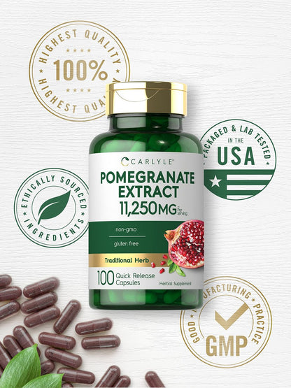 Carlyle Granatapfel-Extrakt | 100 Kapseln | Traditionelles Kraut | Non-GMO, Glutenfrei