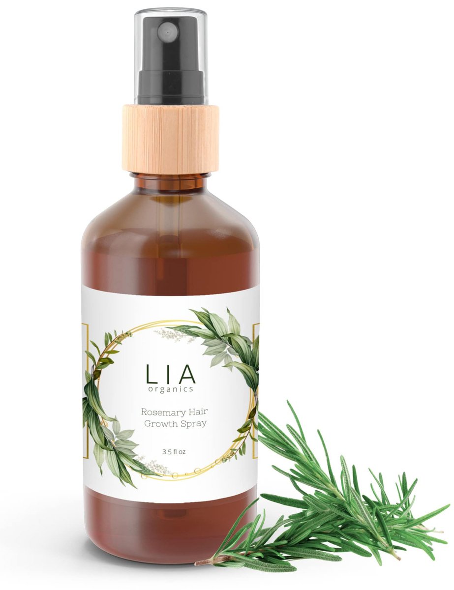 Lia Organics Rosmarin Haarwachstumsspray für die Kopfhaut - 3,5 Fl Oz