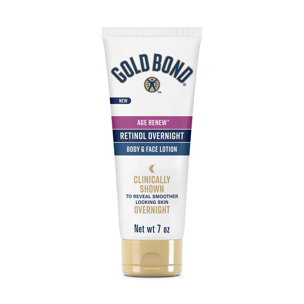 Gold Bond Age Renew Retinol Nacht Körper- & Gesichtslotion mit Peptidkomplex, 7 oz
