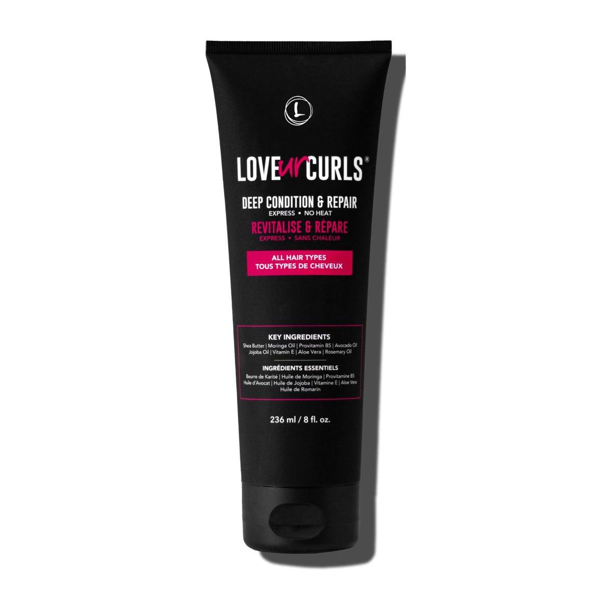 Love Ur Curls - Tiefenpflege & Reparatur, Feuchtigkeitsspendende Behandlung, repariert trockenes, geschädigtes Haar, für alle Haartypen, vegan, 236 ml