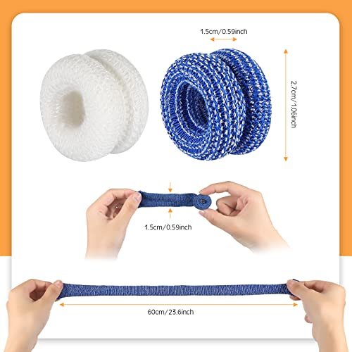 Nuanchu 40 Stück Fingerverband Fingerkuppenschutz Atmungsaktive Fingerbandage für Wundversorgung, Baumwoll-Fingerspitzenabdeckungen, Einweg-Fingerlinge für Daumenverstauchungen, Gartenarbeit, Fitness (Weiß, Blau, 60 cm)