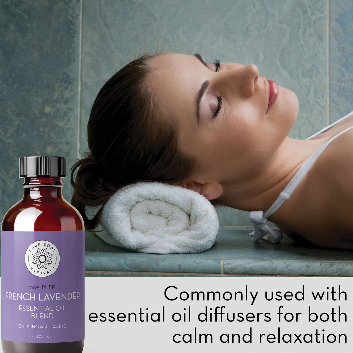 Pure Body Naturals French Lavendel Ätherisches Öl Blend, 118 ml - für Aromatherapie, Seifenherstellung und DIY Haut- und Haarpflegeprodukte