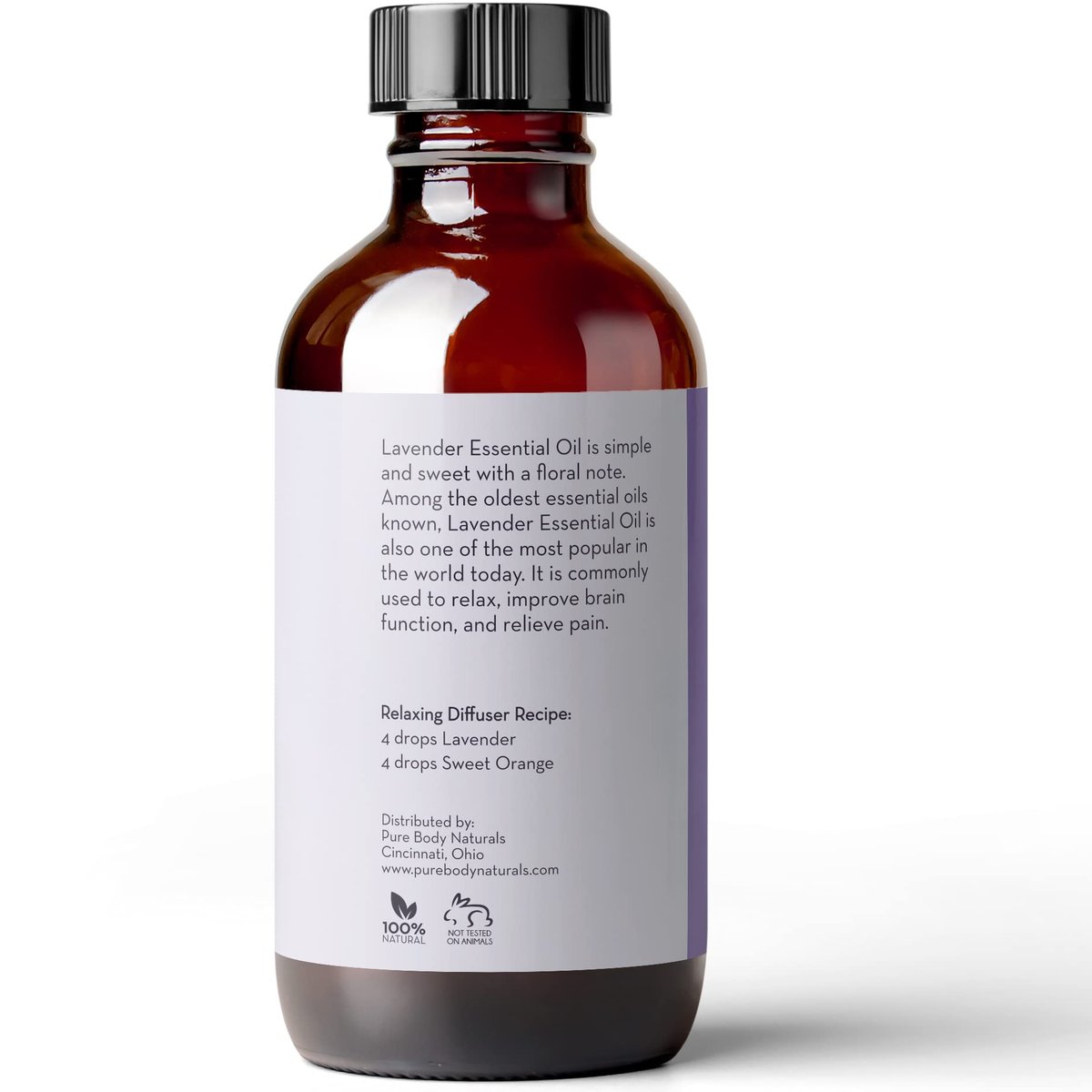 Pure Body Naturals French Lavendel Ätherisches Öl Blend, 118 ml - für Aromatherapie, Seifenherstellung und DIY Haut- und Haarpflegeprodukte