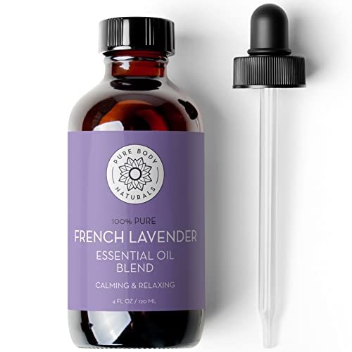 Pure Body Naturals French Lavendel Ätherisches Öl Blend, 118 ml - für Aromatherapie, Seifenherstellung und DIY Haut- und Haarpflegeprodukte