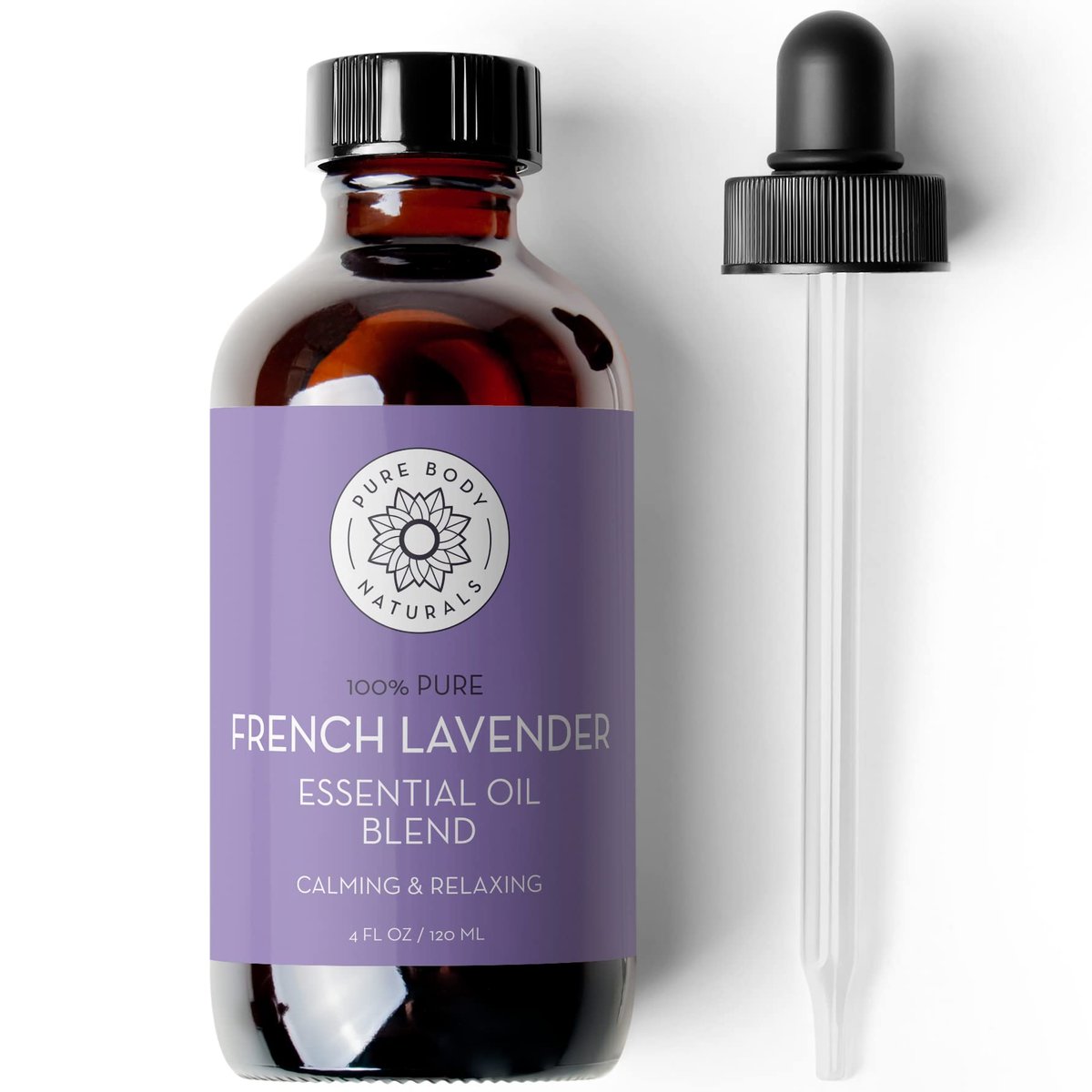 Pure Body Naturals French Lavendel Ätherisches Öl Blend, 118 ml - für Aromatherapie, Seifenherstellung und DIY Haut- und Haarpflegeprodukte