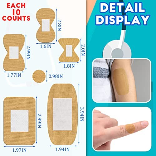 BBTO Flexible Fabric Pflaster in verschiedenen Größen – 180 Stück atmungsaktive Wundpflaster für Fingerkuppen, Knöchel und mehr