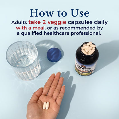Vitalitown Magnesium Komplex | 300 mg elementares Magnesium | Magnesiumcitrat, Glycinat, Taurat, Malat | Non-GMO, glutenfrei, 90 vegane Kapseln für Knochen, Gehirn, Herz