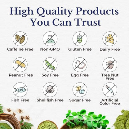 Vitalitown Moringa Kapseln – Reine Moringa Oleifera Blätter, Ohne Stängel, Kein Koffein, Energie & Immunsystem, 90 Kapseln