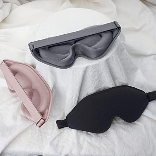 3D Schlafmaske mit Memory-Schaum – 99% Lichtblockade, Null Druck, verstellbar – für Herren, Damen, Reisen, Yoga (Schwarz)