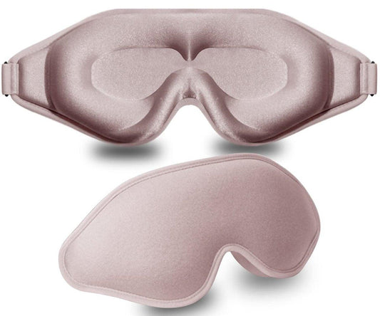 3D Schlafmaske mit Memory-Schaum – 99% Lichtblockade, Null Druck, verstellbar – für Damen und Herren (Pink)