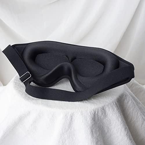 3D Schlafmaske mit Memory-Schaum – 99% Lichtblockade, Null Druck, verstellbar – für Herren, Damen, Reisen, Yoga (Schwarz)