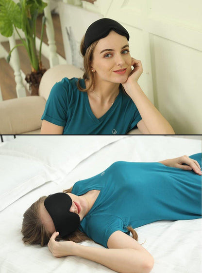 3D Schlafmaske mit Memory-Schaum – 99% Lichtblockade, Null Druck, verstellbar – für Herren, Damen, Reisen, Yoga (Schwarz)