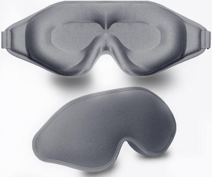 3D Tiefenkontur Schlafmaske – 99% Lichtblockade, Null Druck, Memory-Schaum, für Männer und Frauen (Grau)