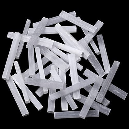 MAIBAOTA 4 Zoll Selenit-Kristallstab, Selenit-Sticks in Bulk, Selenit-Aufladeplatte, Reiki-Metaphysisches Zubehör, Wicca-Altar-Zubehör für Hexerei, 12 Stück