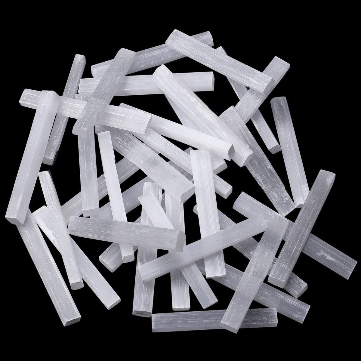 MAIBAOTA 4 Zoll Selenit-Kristallstab, Selenit-Sticks in Bulk, Selenit-Aufladeplatte, Reiki-Metaphysisches Zubehör, Wicca-Altar-Zubehör für Hexerei, 12 Stück