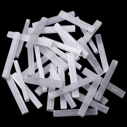 MAIBAOTA 4 Zoll Selenit-Kristallstab, Selenit-Sticks in Bulk, Selenit-Aufladeplatte, Reiki-Metaphysisches Zubehör, Wicca-Altar-Zubehör für Hexerei, 12 Stück
