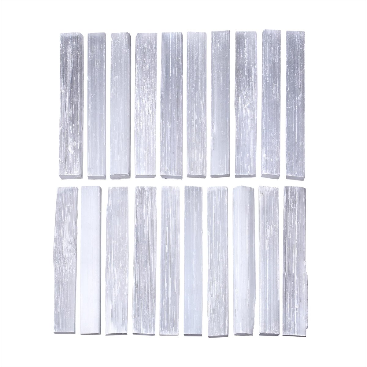 MAIBAOTA 4 Zoll Selenit-Kristallstab, Selenit-Sticks in Bulk, Selenit-Aufladeplatte, Reiki-Metaphysisches Zubehör, Wicca-Altar-Zubehör für Hexerei, 12 Stück