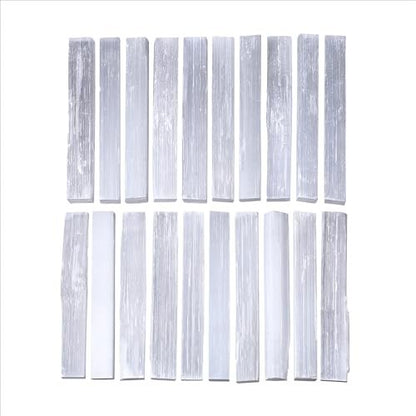 MAIBAOTA 4 Zoll Selenit-Kristallstab, Selenit-Sticks in Bulk, Selenit-Aufladeplatte, Reiki-Metaphysisches Zubehör, Wicca-Altar-Zubehör für Hexerei, 12 Stück