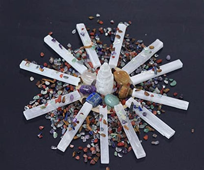 MAIBAOTA 4 Zoll Selenit-Kristallstab, Selenit-Sticks in Bulk, Selenit-Aufladeplatte, Reiki-Metaphysisches Zubehör, Wicca-Altar-Zubehör für Hexerei, 12 Stück