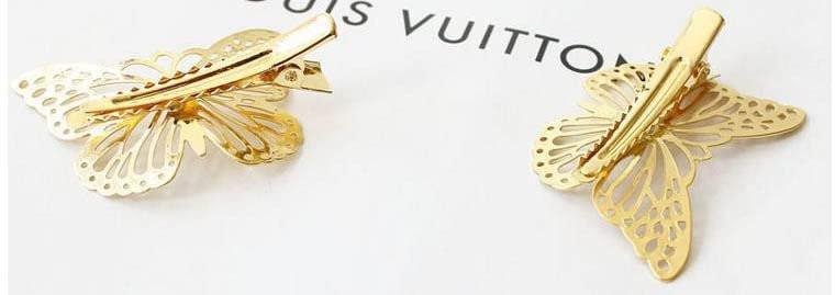 12er-Set Schmetterlings-Haarspangen aus Metall – Goldene Clips für Frauen & Mädchen
