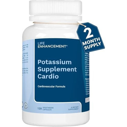 Life Enhancement Hochdosiertes Kaliumpräparat mit Taurin – 750 mg Kalium/500 mg Taurin pro Portion – Unterstützt die Herz-Kreislauf-Gesundheit – 120 Kapseln (60 Portionen) – Hergestellt in den USA