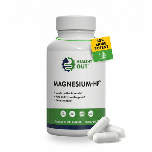 Healthy Gut Magnesium-HP | Hochreine Magnesiumglycinat-Kapseln ohne Füllstoffe | 180 mg Magnesiumglycinat | 60 Portionen