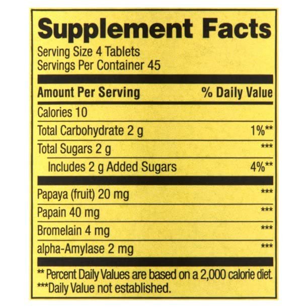 Spring Valley Papaya-Enzym-Komplex Tabletten – 180 Kautabletten (2er-Pack)