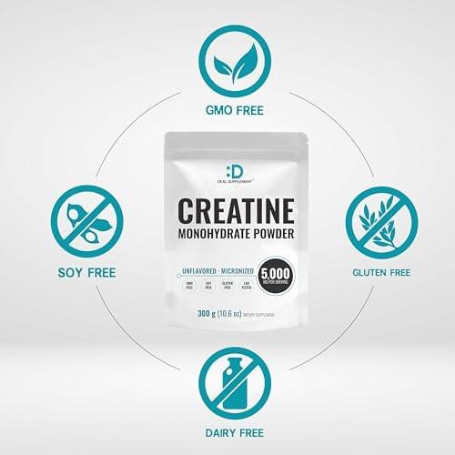 DEAL SUPPLEMENT Instant Creatine Monohydrat Pulver, 5g pro Portion – 60 Portionen | Mikronisiert, ungewürzt, schnell absorbierend | Ohne Füllstoffe, Nicht-GVO, Keto-freundlich, Vegan