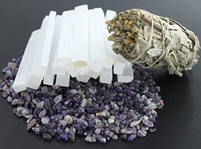 XIANNVXI 4 Zoll Selenit Sticks 12 Stück Große Selenit Kristallstäbe Weiß Roh Rauer Kristall Bulk für Heilung Reiki Metaphysische Energie Zeichnung Schutz Wicca Altar Zubehör Meditation