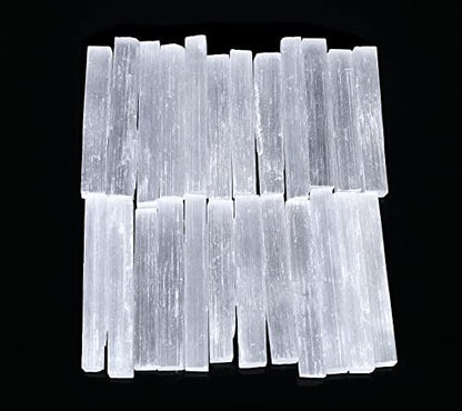 XIANNVXI 4 Zoll Selenit Sticks 12 Stück Große Selenit Kristallstäbe Weiß Roh Rauer Kristall Bulk für Heilung Reiki Metaphysische Energie Zeichnung Schutz Wicca Altar Zubehör Meditation