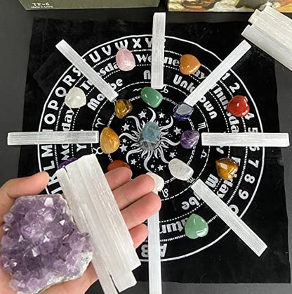 XIANNVXI 4 Zoll Selenit Sticks 12 Stück Große Selenit Kristallstäbe Weiß Roh Rauer Kristall Bulk für Heilung Reiki Metaphysische Energie Zeichnung Schutz Wicca Altar Zubehör Meditation