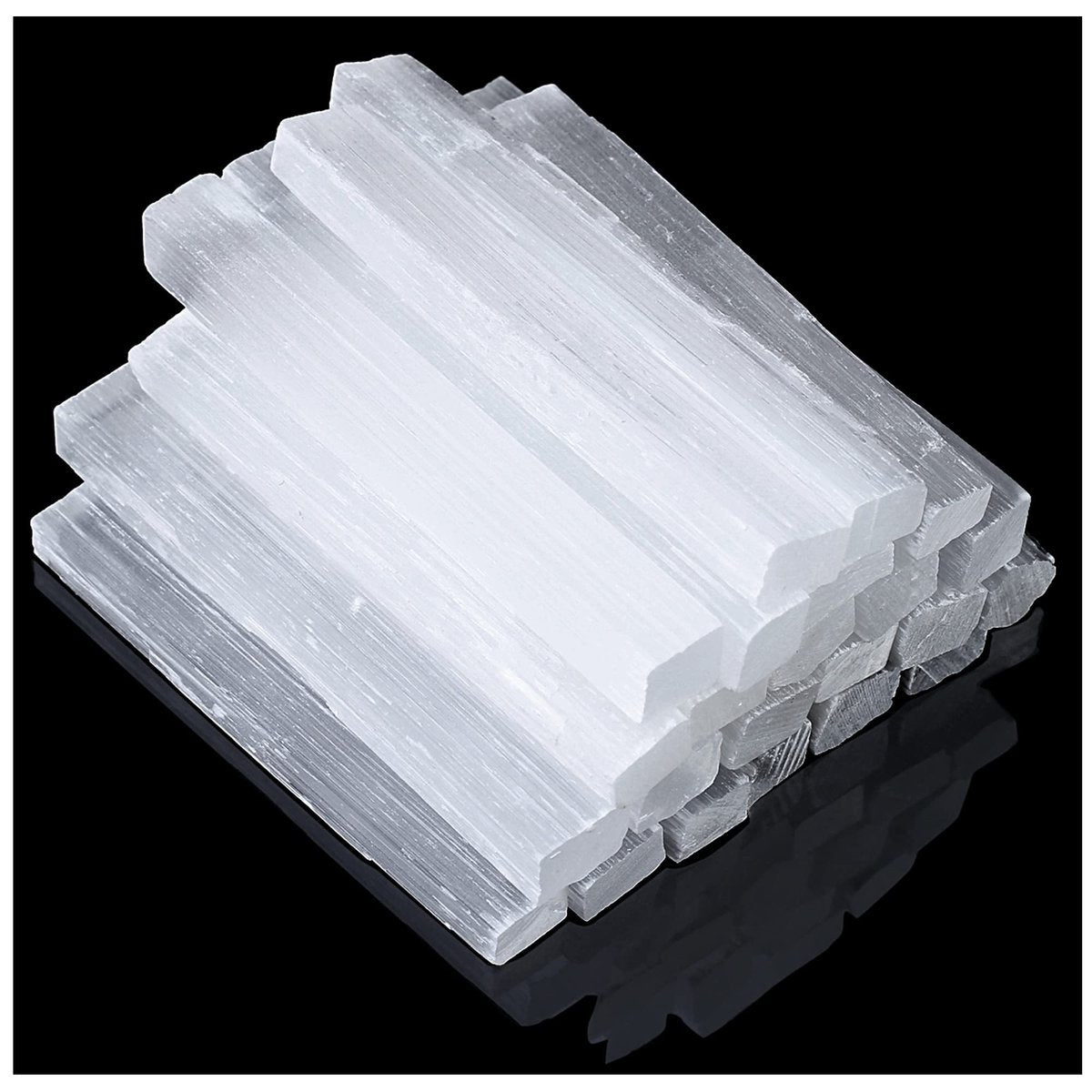 XIANNVXI 4 Zoll Selenit Sticks 12 Stück Große Selenit Kristallstäbe Weiß Roh Rauer Kristall Bulk für Heilung Reiki Metaphysische Energie Zeichnung Schutz Wicca Altar Zubehör Meditation