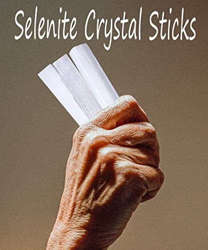 XIANNVXI 4 Zoll Selenit Sticks 12 Stück Große Selenit Kristallstäbe Weiß Roh Rauer Kristall Bulk für Heilung Reiki Metaphysische Energie Zeichnung Schutz Wicca Altar Zubehör Meditation