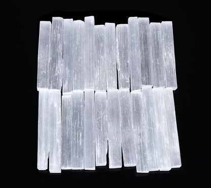 XIANNVXI 4 Zoll Selenit Sticks 12 Stück Große Selenit Kristallstäbe Weiß Roh Rauer Kristall Bulk für Heilung Reiki Metaphysische Energie Zeichnung Schutz Wicca Altar Zubehör Meditation