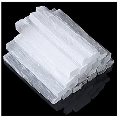 XIANNVXI 4 Zoll Selenit Sticks 12 Stück Große Selenit Kristallstäbe Weiß Roh Rauer Kristall Bulk für Heilung Reiki Metaphysische Energie Zeichnung Schutz Wicca Altar Zubehör Meditation