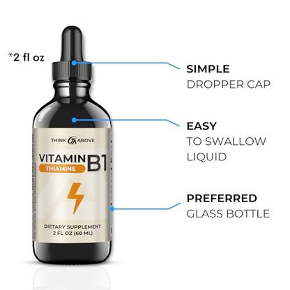 Think Above Vitamin B1 Thiaminmononitrat - Flüssige Tropfen Ergänzung (59 ml)