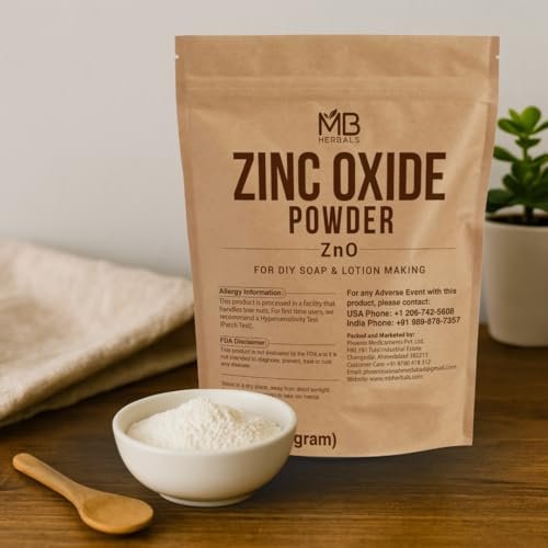 MB Herbals Zinkoxid Pulver 226,8 g | unbeschichtet & nicht-nano | Für DIY Sonnenschutz Lotion & Creme