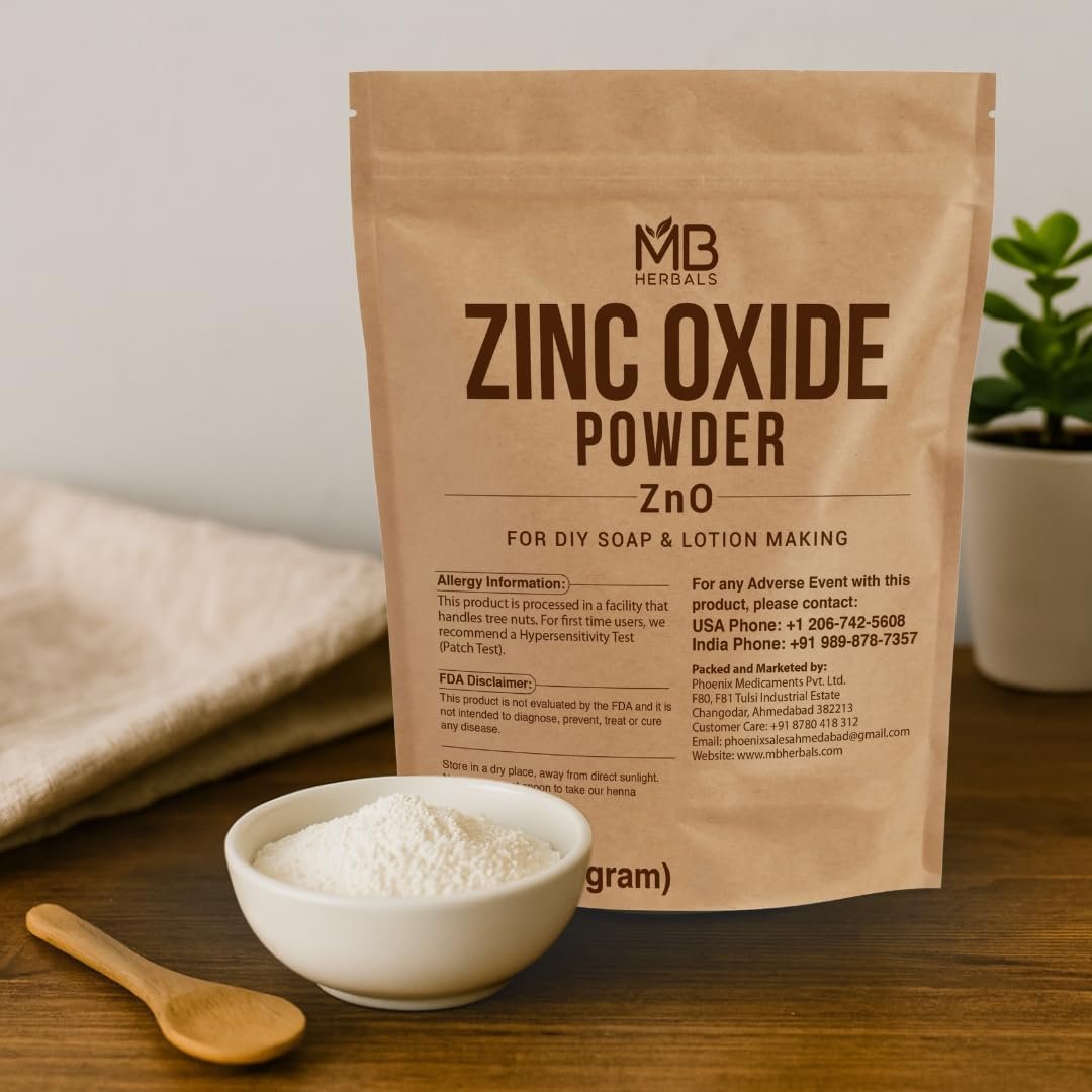MB Herbals Zinkoxid Pulver 226,8 g | unbeschichtet & nicht-nano | Für DIY Sonnenschutz Lotion & Creme