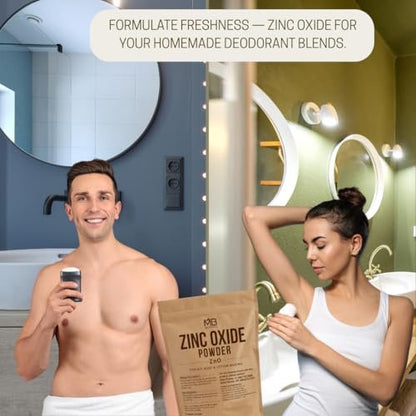 MB Herbals Zinkoxid Pulver 226,8 g | unbeschichtet & nicht-nano | Für DIY Sonnenschutz Lotion & Creme