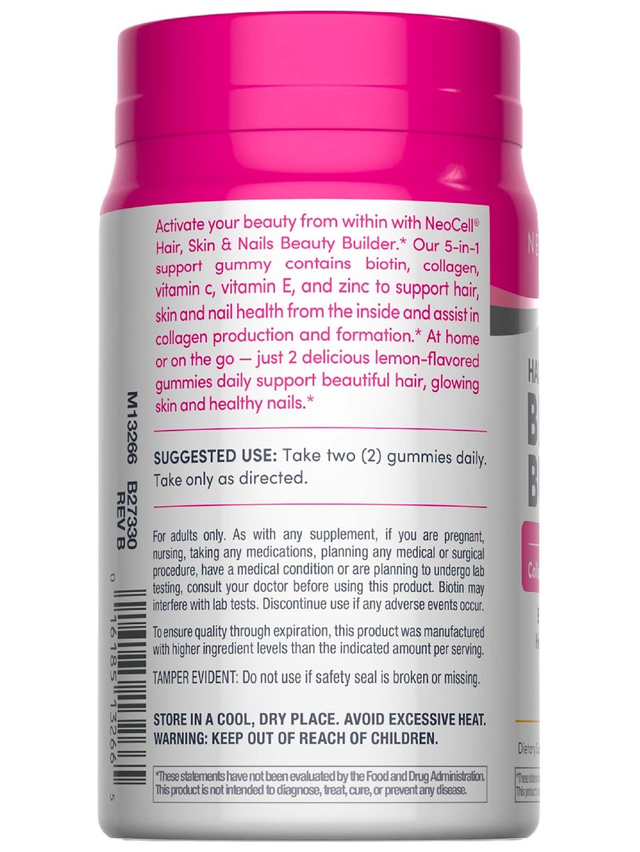 NeoCell Haar, Haut und Nägel Gummibärchen | 60 Stück | Kollagenpeptide plus Biotin | mit Vitamin C und E | Fortschrittliche Schönheitsformel | für Frauen und Männer