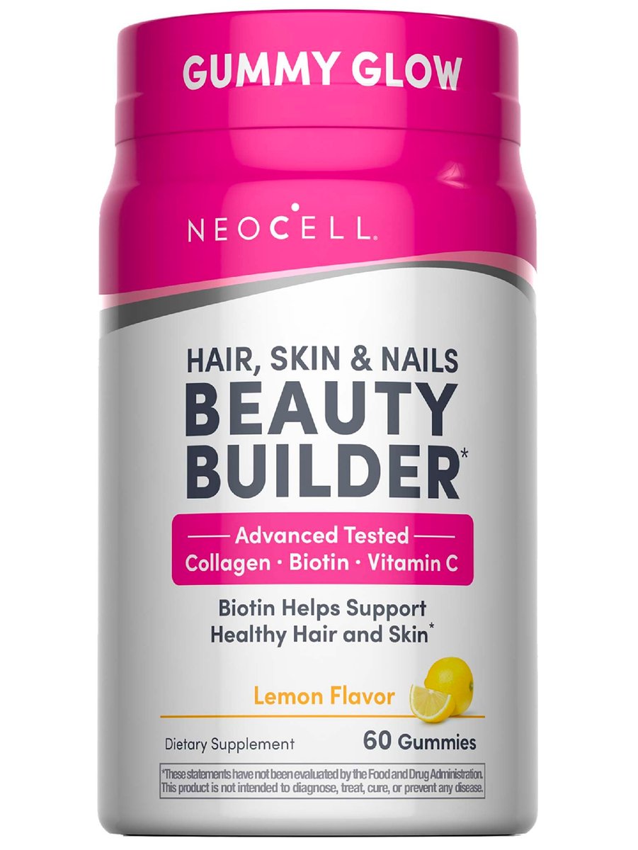 NeoCell Haar, Haut und Nägel Gummibärchen | 60 Stück | Kollagenpeptide plus Biotin | mit Vitamin C und E | Fortschrittliche Schönheitsformel | für Frauen und Männer