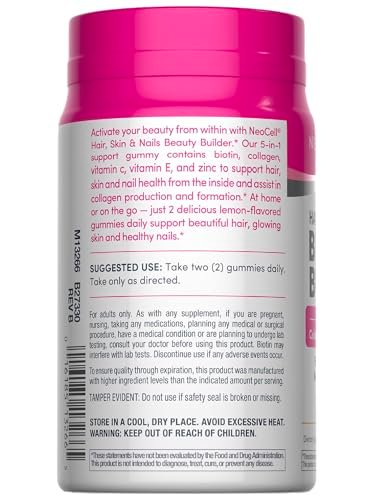 NeoCell Haar, Haut und Nägel Gummibärchen | 60 Stück | Kollagenpeptide plus Biotin | mit Vitamin C und E | Fortschrittliche Schönheitsformel | für Frauen und Männer