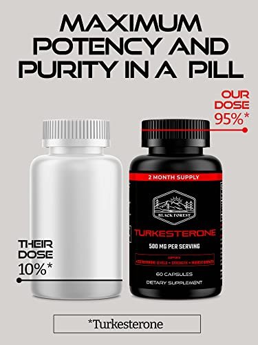 Black Forest Turkesterone 500mg Kapseln – 95% reines Ajuga Turkestanica Extrakt für Kraft und Muskelwachstum (2 Monate Versorgung)