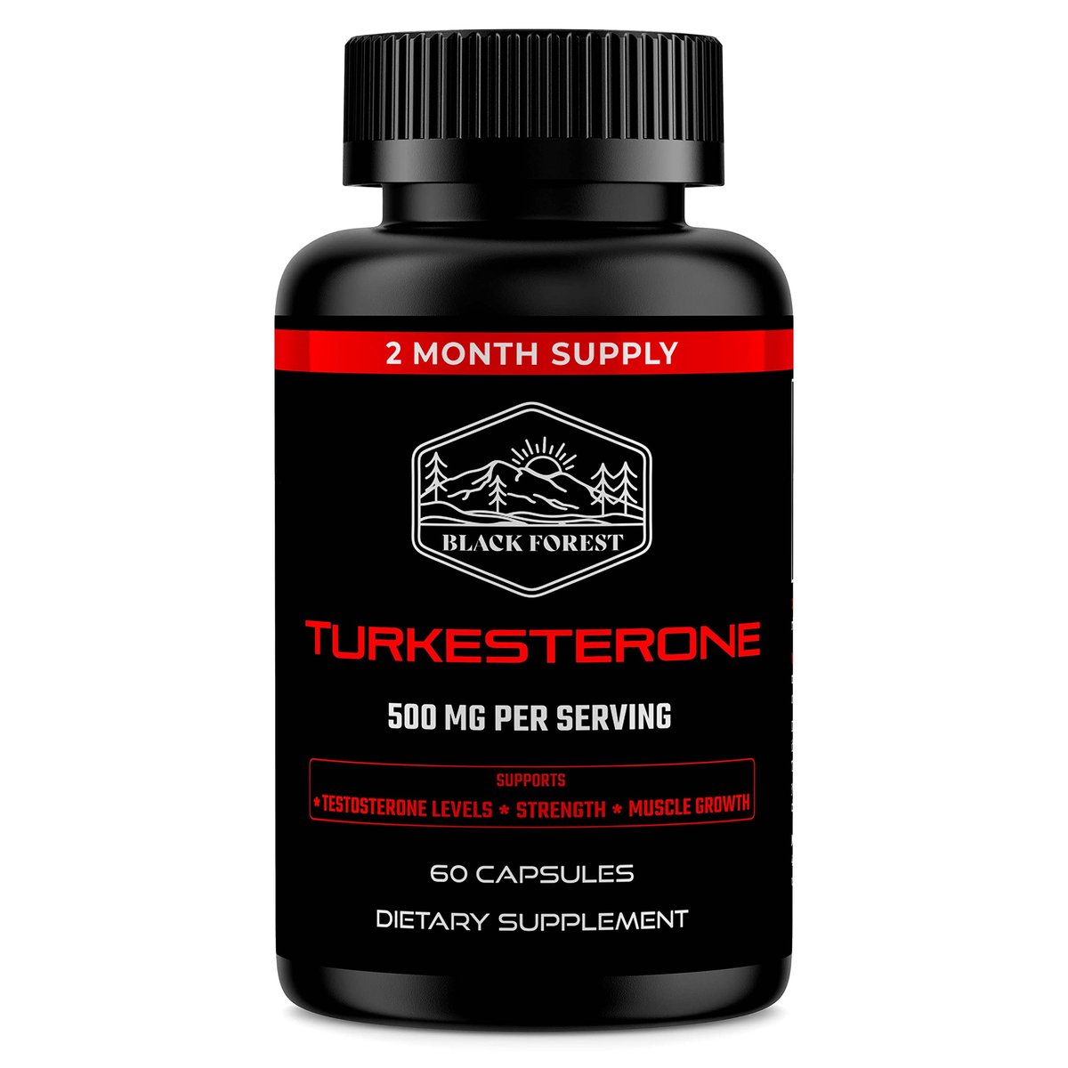 Black Forest Turkesterone 500mg Kapseln – 95% reines Ajuga Turkestanica Extrakt für Kraft und Muskelwachstum (2 Monate Versorgung)