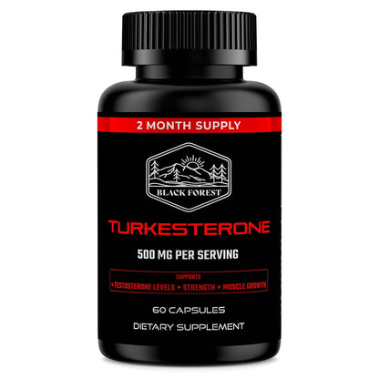 Black Forest Turkesterone 500mg Kapseln – 95% reines Ajuga Turkestanica Extrakt für Kraft und Muskelwachstum (2 Monate Versorgung)